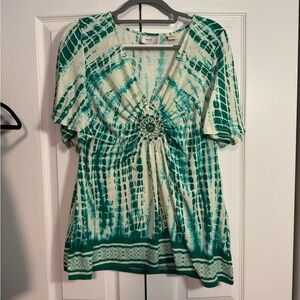 Eci New York tie dye blouse with beaded detail size XL